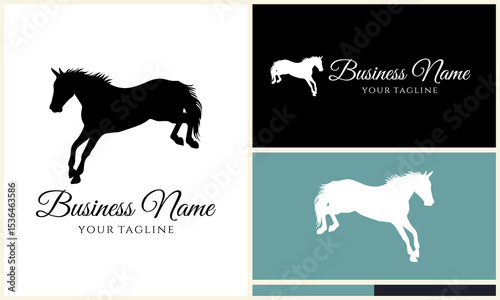 Horse Silhouette Logo Designs. (4)