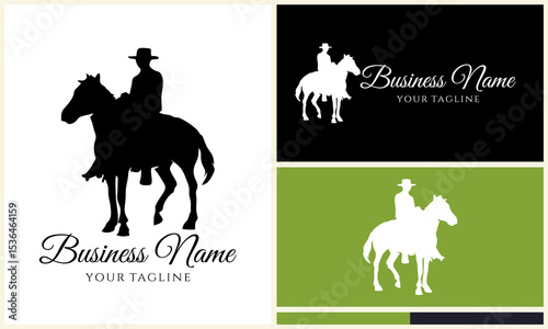 Horseback Rider Logo Silhouette.