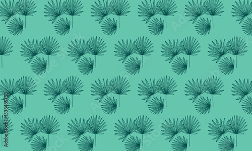 Palm leaves regular pattern vector seamless floral botanical ornament for textile, fabric, interior, ceramic, wallpaper, paper decoration