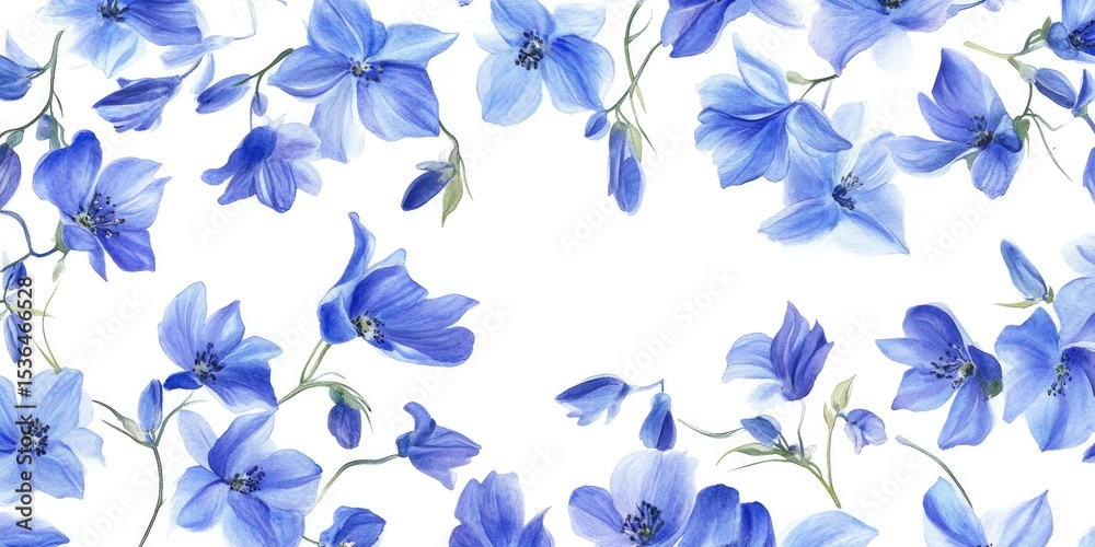 Fototapeta premium Delicate blue floral pattern