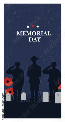 Memorial Day Vertical Remembrance Vector Art Collection-03