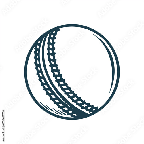 Cricket Ball Seam Detail Vector Illustration Cricket Ball Seam detail emphasized