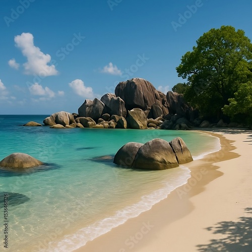 tropical beach with turquoise water
