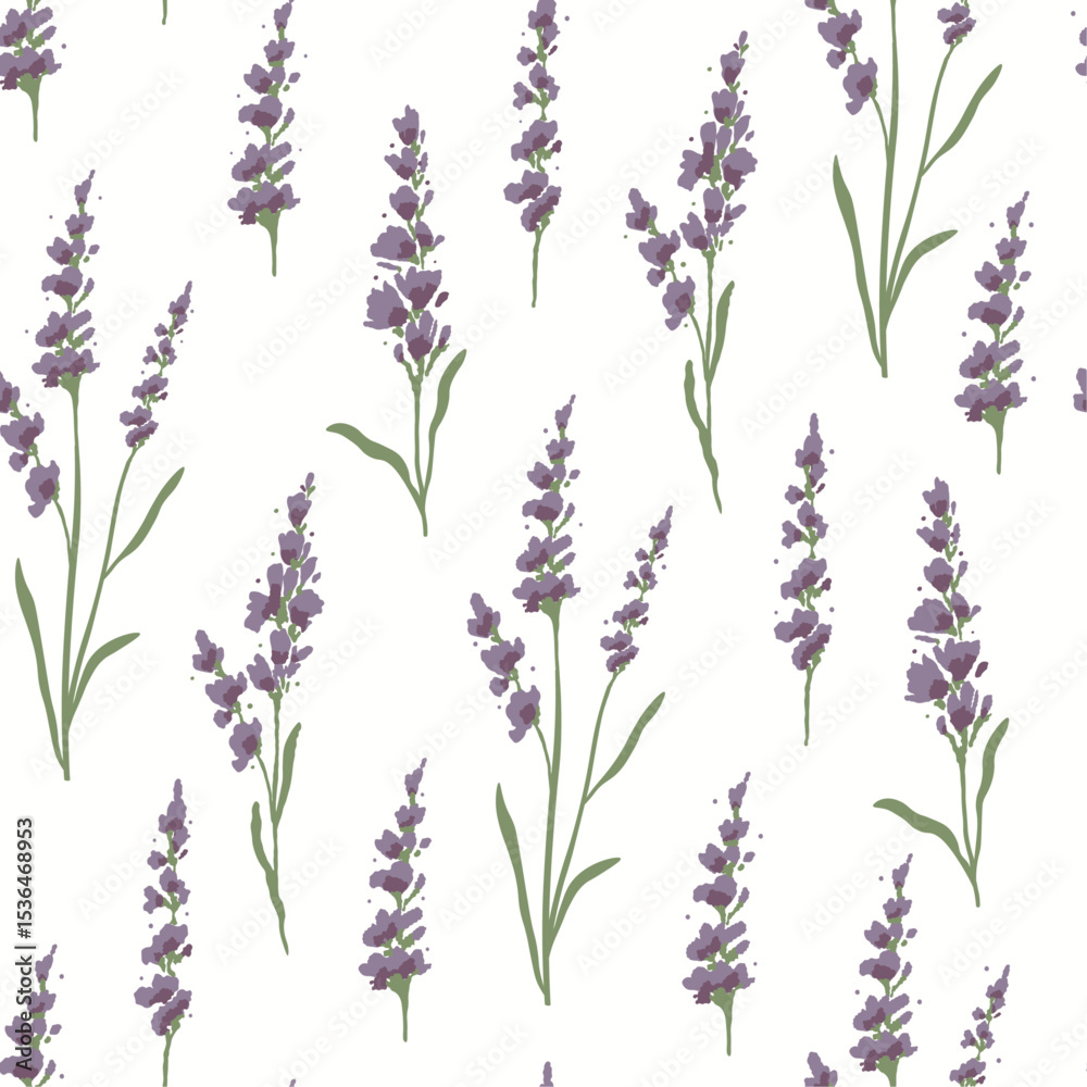 Fototapeta premium flower seamless pattern, celebration, clothes, packaging, textile, vector seamless watercolor lavender pattern, yellow check, floral pattern