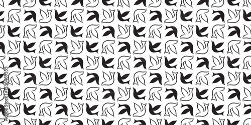 Birds illustration background. Seamless pattern. Vector. 鳥のイラストパターン