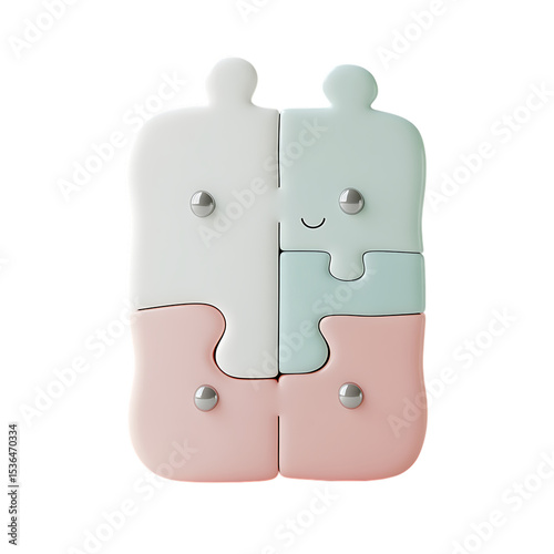 PNG Pastel Pink and Blue Puzzle Pieces A Symbol of Connection and Unity against transparent Background