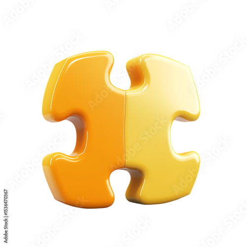 PNG Two Interlocking Puzzle Pieces Gradient Orange and Yellow against transparent Background