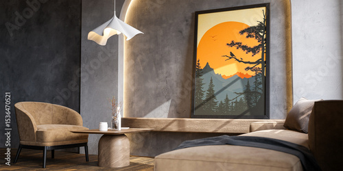 Modern Living room Interior Architectural visualization Render