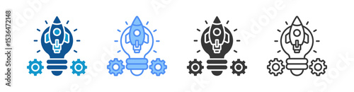 Startup Icon Set Multiple Style Collection
