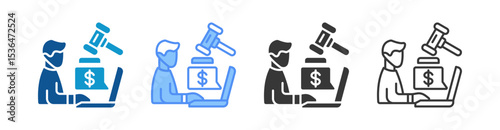 Auction Icon Set Multiple Style Collection