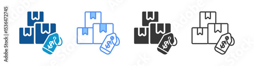 Labeling Icon Set Multiple Style Collection