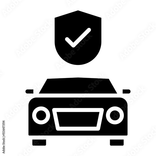 Car Insurance Glyph Icon