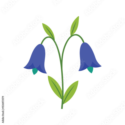 Charming Bluebell Flower Illustration Simple Botanical Design