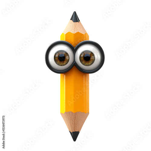 PNG Cute Pencil Character Back to School Illustration against transparent Background
