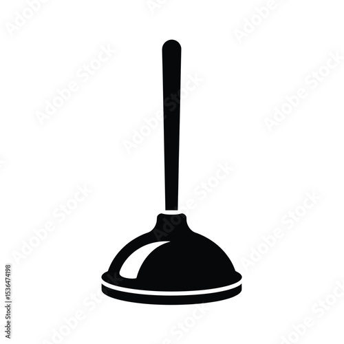 Minimalist plunger icon: essential tool for clearing clogs and maintaining drains.