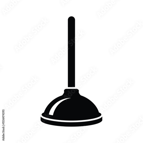 Minimalist plunger icon: essential tool for clearing clogs and maintaining drains.