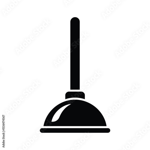 Minimalist plunger icon: essential tool for clearing clogs and maintaining drains.