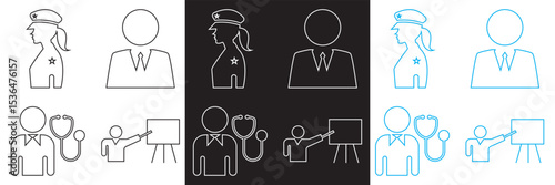 Professions icon . Vector for websites, mobile interfaces, presentations, banner, visual branding etc. Vector illustration. isolated on white and black background. EPS 10