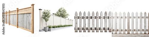 White picket fence surrounding a lush garden
