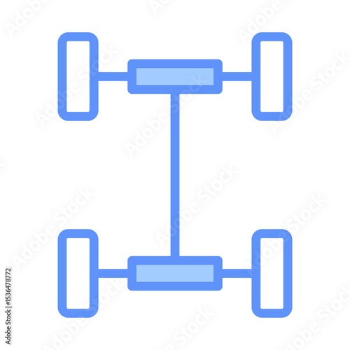 Chassis Outline Blue Color Icon