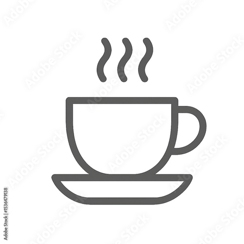 Coffee cup icon for restaurant, cafe with transparent background