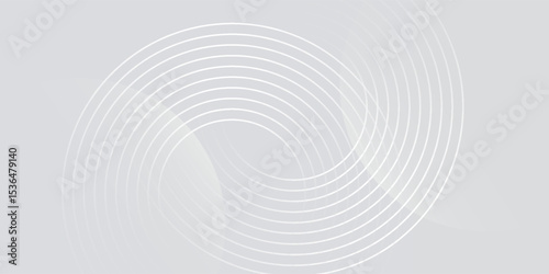 White geometric abstract background with lines effect decoration. Design element circles style concept for banner simple good modern