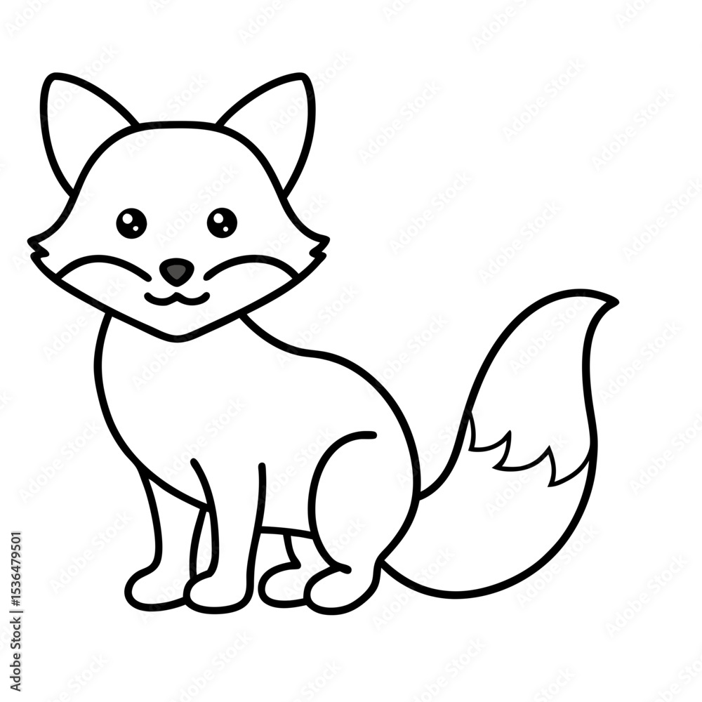 Obraz premium Cute Fox Outline Icon