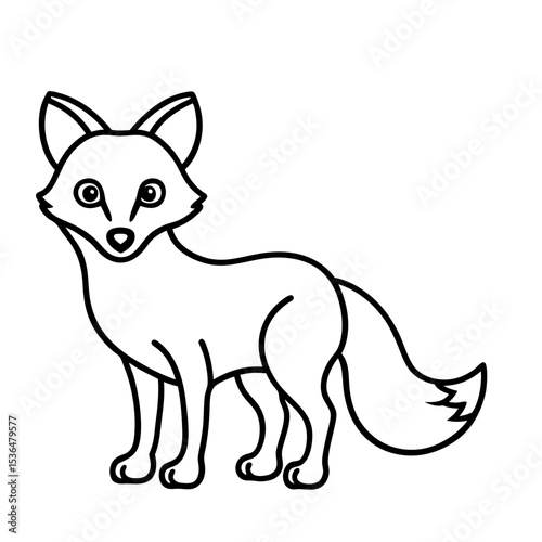 Cute Fox Outline Icon