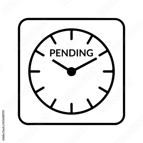 Pending clock icon waiting process delay