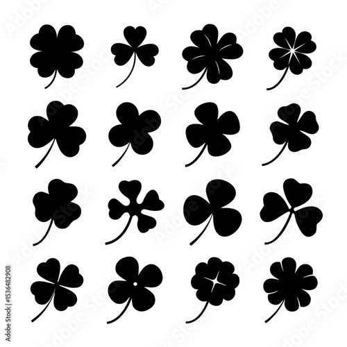 collection of clover silhouettes