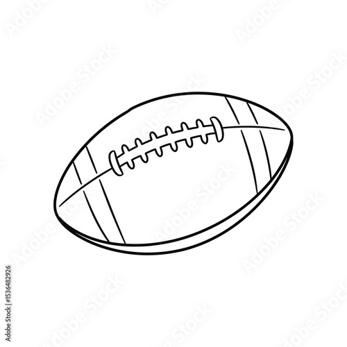 Simple black and white line drawing of an American football.