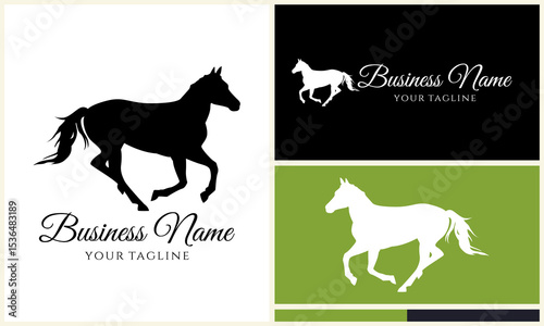 Running Horse Logo Design Template.