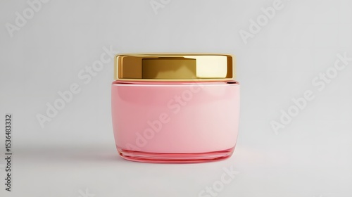Wallpaper Mural Elegant pink cream jar with a golden lid showcased against a soft and neutral background Torontodigital.ca