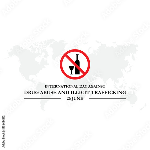 International Day Against Drug Abuse and Illicit Trafficking on 26 June Banner Background. Horizontal Banner Template Design. Vector Illustration