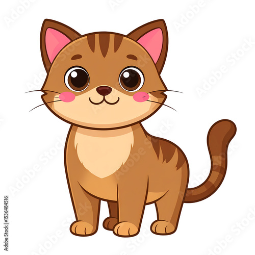 Adorable Baby Cat with Big Eyes Vector Animal Design