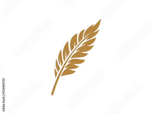Stylish Gold Feather Icon for Branding and Design