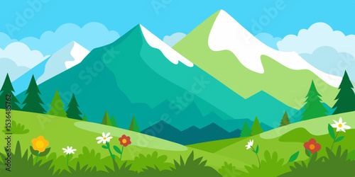 summer landscape with mountains