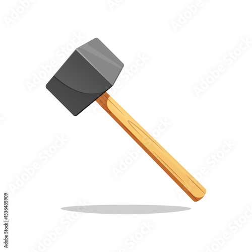 Old sledge hammer vector isolated on white background.