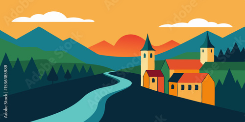 vector illustration of a castle