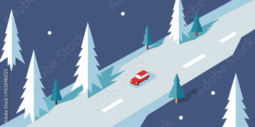 winter landscape with snow