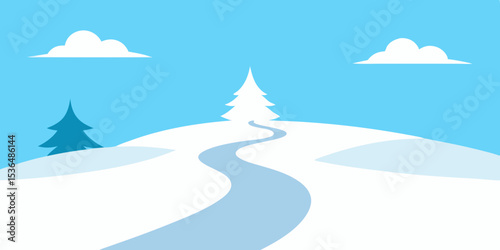winter landscape with snow