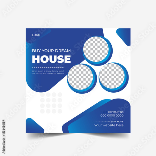 Real estate house property social media poster template
