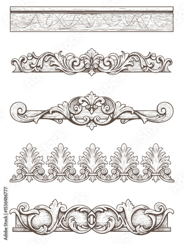 Vintage Baroque Victorian frame border flower pattern vector floral engraved scroll ornament leaf retro decorative design. filigree calligraphic heraldic shield swirl