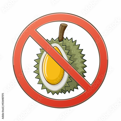 No Durian Allowed Sign-Vector