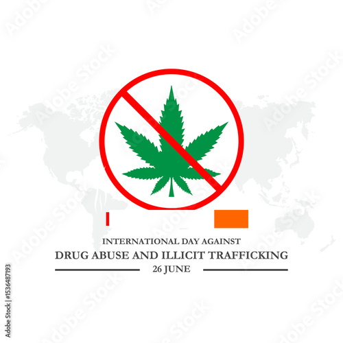 International Day Against Drug Abuse and Illicit Trafficking on 26 June Banner Background. Horizontal Banner Template Design. Vector Illustration