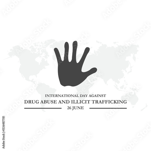 International Day Against Drug Abuse and Illicit Trafficking on 26 June Banner Background. Horizontal Banner Template Design. Vector Illustration