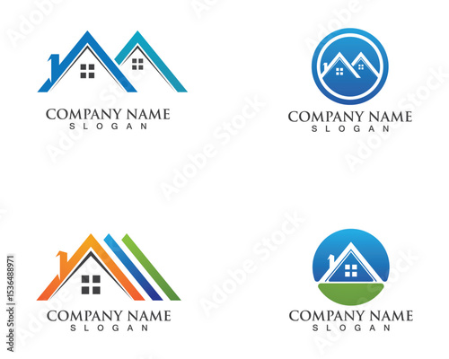 Real estate and home buildings logo icons template