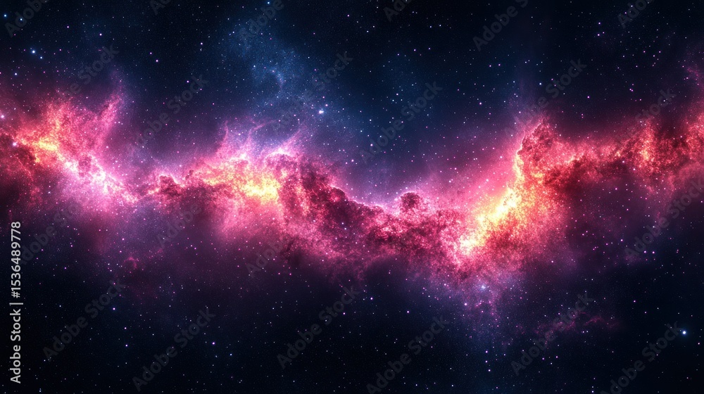 Fototapeta premium Cosmic nebulae, vibrant colors in deep space