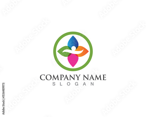 leaf green nature logo and symbol template Vector