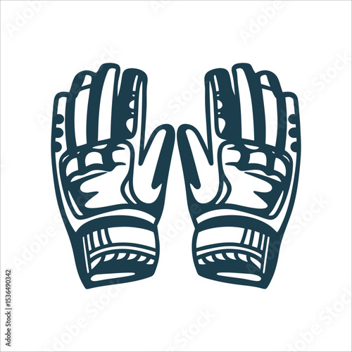 Batting Gloves Icon, Reinforced Knuckles, Isolated Batting Gloves Reinforced knuckles